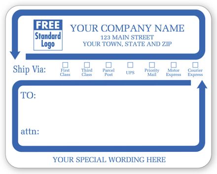 Jumbo Mailing Labels w/ Ship Via Check Boxes, Padded