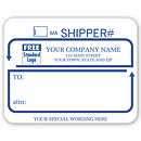 Jumbo Shipping Labels with Ups #, Padded, White with Blue 1546B