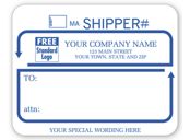 Jumbo Shipping Labels with UPS #, Padded, White with Blue