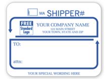Jumbo Shipping Labels with UPS #, Padded, White with Blue