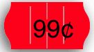 Neon Red METO 1-Line Pricing Label