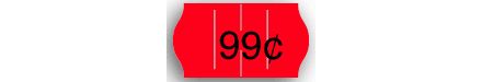 Neon Red METO 1-Line Pricing Label