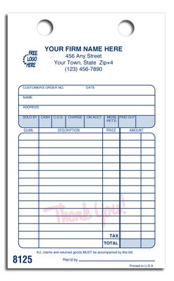 Register Forms, Fancy, Cash and Charge 15816