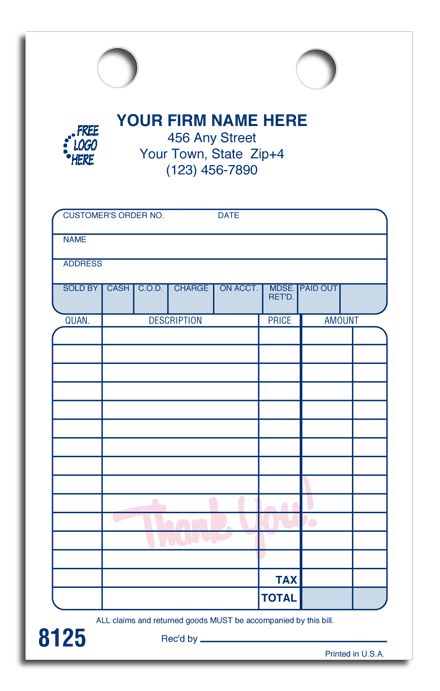 Register Forms, Fancy, Cash & Charge