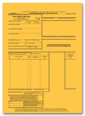 Shipper's Export Declaration Forms 1588
