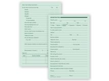 Dental Registration Forms, Two - Sided, Green Ledger