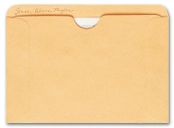 Straight Tab Card File Pocket, 4 1/2 x 6 1/8, Buff