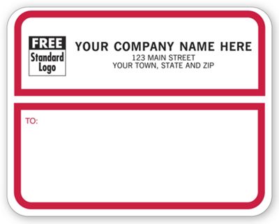 Jumbo Shipping Labels, Padded, White w/ Red Border 1674