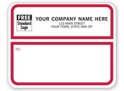 Jumbo Shipping Labels, Padded, White w/ Red Border