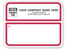 Jumbo Shipping Labels, Padded, White w/ Red Border