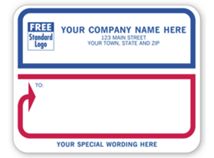 Jumbo Mailing Labels, Padded, White with Blue/Red Border