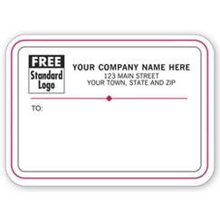 Mailing Labels, Padded, White w/ Red/Black Borders