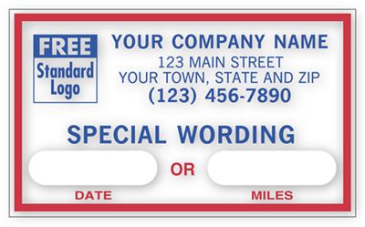 Static Cling Windshield Label, Custom Message 1690