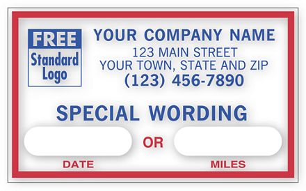 Removable Adhesive Windshield Label, Custom Message
