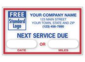 Removable Adhesive Windshield Labels, Next Service Due