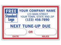Next Tune-Up, Removable Adhesive Windshield Labels