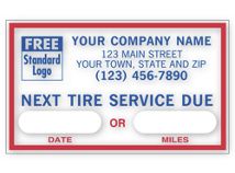 Next Tire Service, Removable Adhesive Windshield Labels