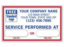 Service Performed At Removable Adhesive Windshield Labels