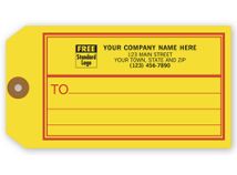 Shipping Tag, Yellow/Red