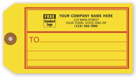 Shipping Tag, Yellow/Red