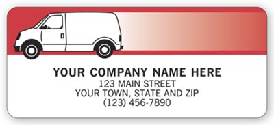 24 Hr. Service Labels with Van Design 1711