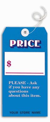 Price Tags, Blue, Large