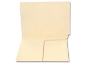 End Tab Half Pocket Manila Folder, 11 pt, No Fastener