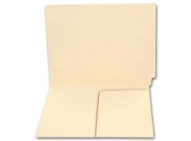 End Tab Half Pocket Manila Folder, 11 pt, No Fastener