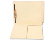 End Tab Half Pocket Manila Folder, 11 pt, One Fastener
