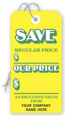 Save Tags, Stock,Yellow, Large 176