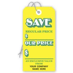 Save Tags, Stock,Yellow, Large
