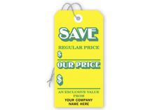 Save Tags, Stock,Yellow, Large