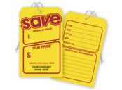 Save Price Tag, Yellow w/ Red Borders, Jumbo 5 x 8