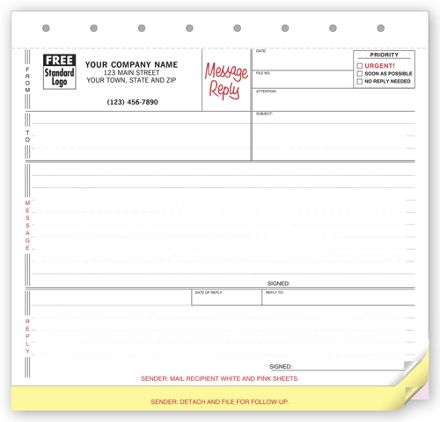 Memos, Carbonless, Small with Reply Section