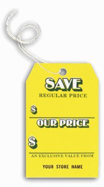 Save Tags, Stock, Yellow, Small 192