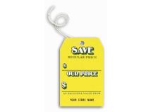 Save Tags, Stock, Yellow, Small