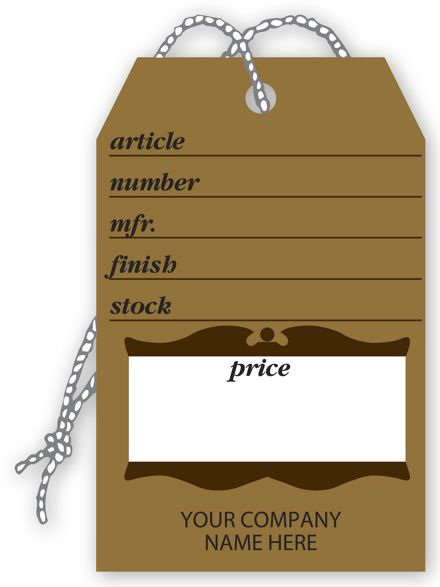 Furniture Price Tags, Brown Colonial Design, Small
