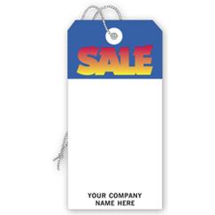 Sale Tag, Stock, Blue and White, Large