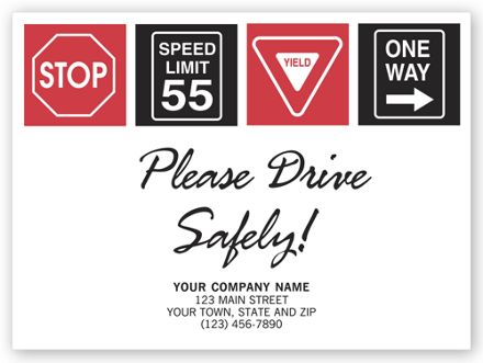Drive Safely with Signs Floor Mat
