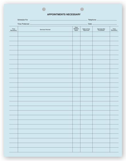 Dental Appointments Necessary Forms, 2 Hole Punch, Blue Bond