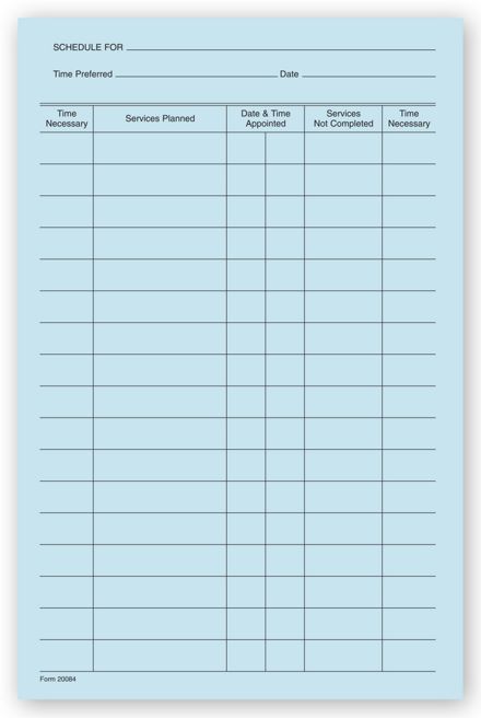 Dental Treatment Schedules