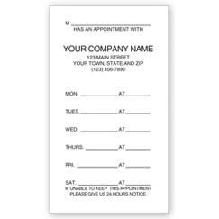 One - Sided Appointment Business Cards, Imprinted