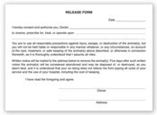 Veterinary Release Form Pads