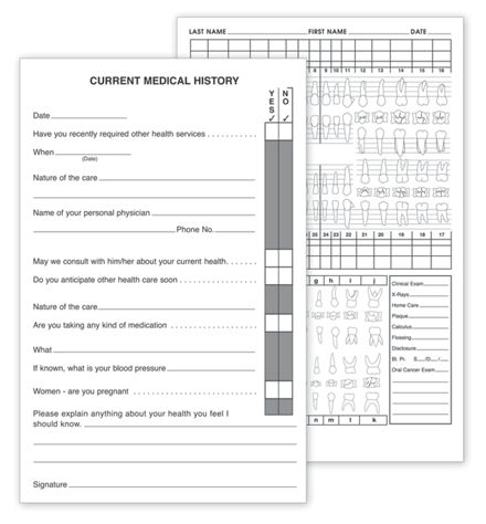 Dental Recall Exam Record