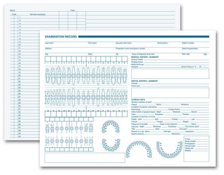 Dental Exam Record, Primary Arch & Geometric Diagrams