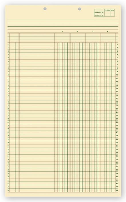 Columnar Pads, 4 Columns