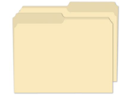 Top Tab Folders, Manila, 11 pt