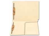 End Tab Half Pocket Manila Folder, 11 pt, Two Fastener