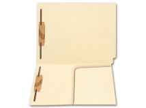 End Tab Half Pocket Manila Folder, 11 pt, Two Fastener