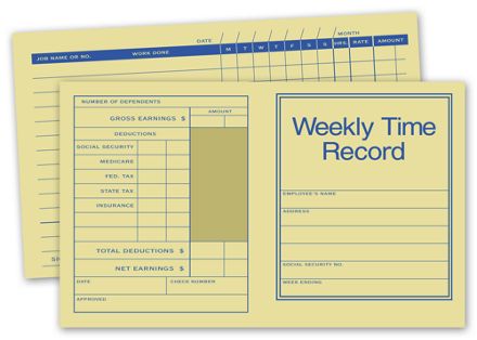 Pocket Size Weekly Time Records